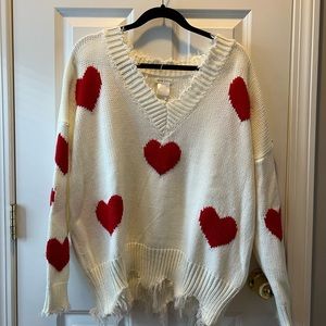 Oversized comfy heart sweater